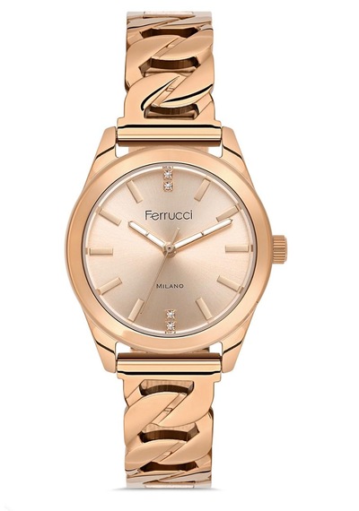 Ferrucci Fcr063607 Çelik Şık Kadın Kol Saati+bileklik Hediye