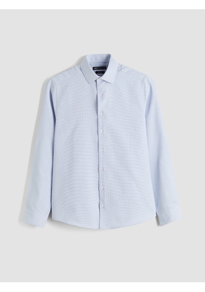 Lcw Busıness Mavi Slim Fit Uzun Kollu Armürlü Erkek Gömlek