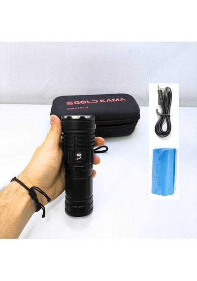 Gold Km T406 Şarjlı El Feneri 100w Işık Gücü Zoomlu 8800 Mah 5mod