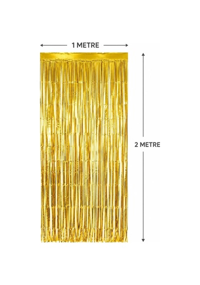 Gold Metalize Parti Perdesi 100x200 Cm Kapı Ve Arka Fon Perdesi Standart