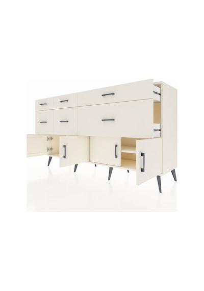 Kronos Konsol Tek Raflı 6 Çekmeceli 4 Kapaklı 176x59x99 Aytaşı-ay Aytaşı-aytaşı