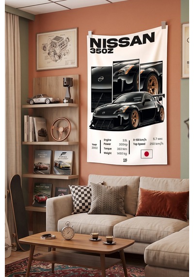 Nissan 350z Dekoratif Duvar Örtüsü Duvar Halısı Reaste