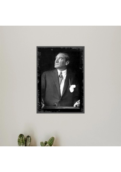 Mustafa Kemal Atatürk Ahşap Retro Vintage Poster 3 lü Set