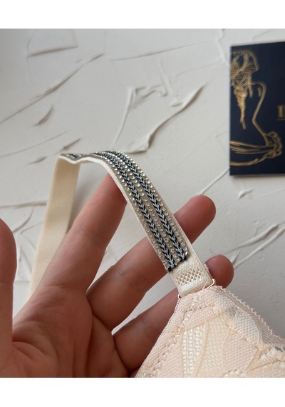 Jasmine Askıları Parlak Taşlı Hafif Destekli Dantelli Soft Cup İt Somon