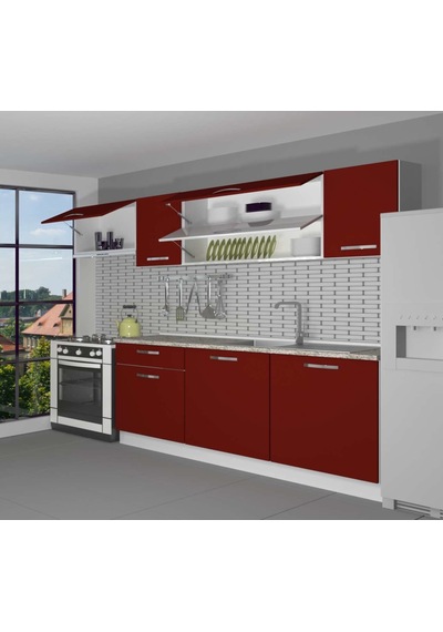 Decoraktiv Ekol 240 Mdf Hazır Mutfak Dolabı - Tezgah Dahil - Bordo