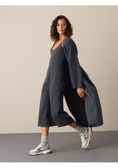 Xint Antrasit Oversize Açık V Yaka Uzun Hırka 400523