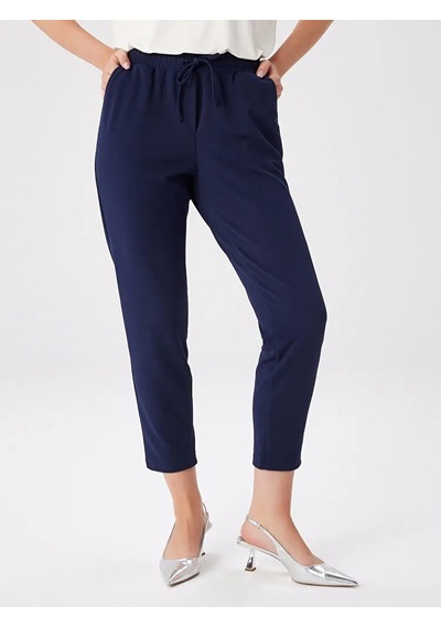 Faik Sönmez Comfort Fit Krep Örme Kadın Pantolon Bw27pnt002 Lacivert