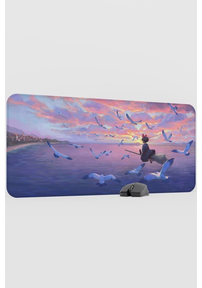 Kiki's Delivery Service Anime V5 - 90x40 Xxl Gaming Kauçuk Kaymaz Taban Mouse Pad Fare Altlığı
