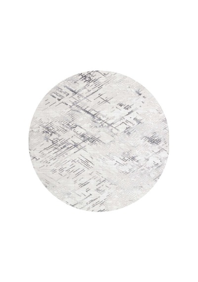 Etro Dekoratif Modern Akrilik Makine Yuvarlak Halı Et05 Gri Krem-gri