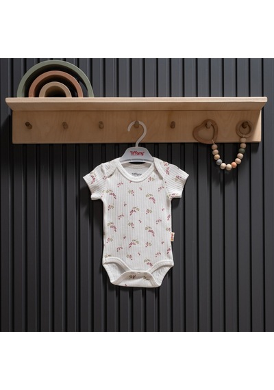 Tiffany Baby & Kids Tiffany Baby Purple Grape Theme Yarım Kol Body 47008 Ekru