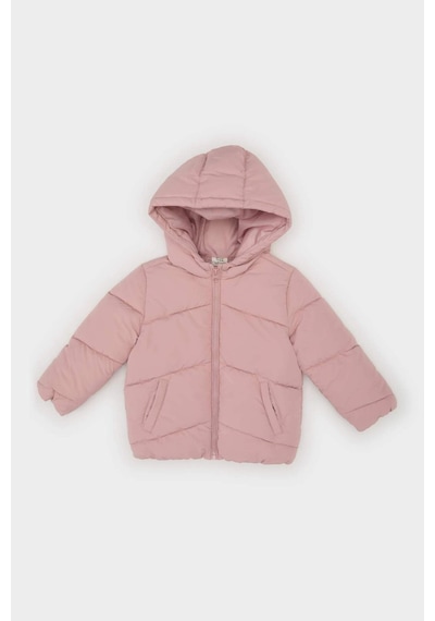 Defacto Kız Bebek Rüzgar Geçirmez Su İtici Kapüşonlu Şişme Mont E7360a525aubr86 Pembe