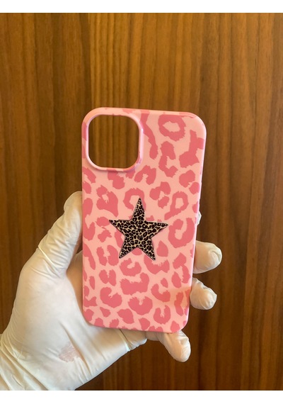 Apple iPhone Uyumlu 13/14 Leopar Baskılı İçi Kadife Silikon Telefon Kılıfı Pembe