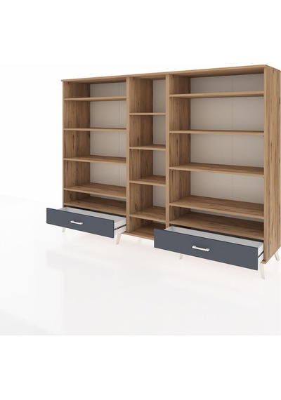 Hyperion Dolap 14 Raflı 2 Çekmeceli 220x44x163 Çam-çam/antrasit Çam-çam/antrasit Hyperion Dolap 14 Raflı 2 Çekmeceli 220x44x163 Çam-çam/antrasit Çam-çam/antrasit