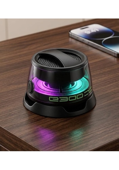 G300 Mıknatıslı Bluetooth Hoparlör Stand 5w Led Işıklı 5.4 Siyah