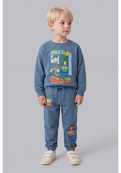 Defacto Toy Story Lisanslı Baskılı Uzun Kollu Üst Lastikli Paça Alt 2li Takım Erkek Bebek I3539a526wnbe739 Mavi-be739