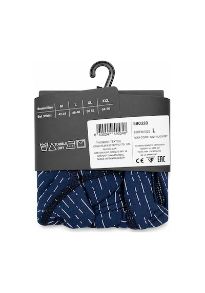 Cazador Erkek Boxer Desenli Pamuklu Ve Likralı 93030 Mavi