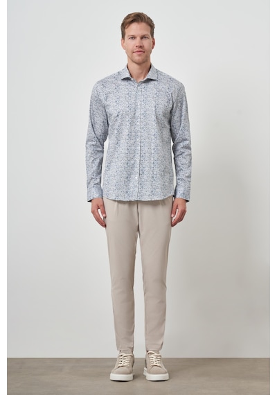 Morven Erkek Mavi Pamuk Trend Slim Fit İtalyan Yaka Gömlek 25mc004018300 Mavi Mavi