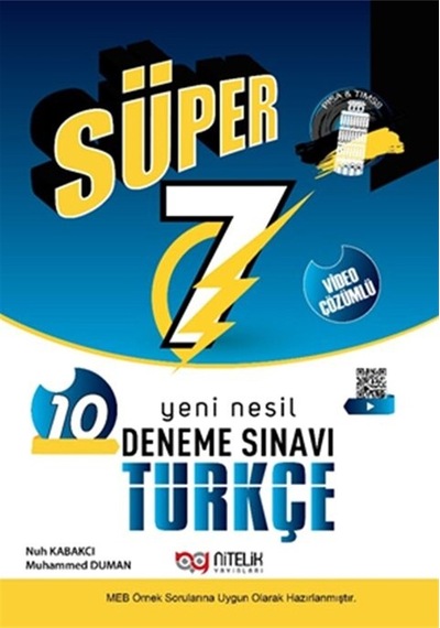 Nitelik Yayınları Süper 7. Sınıf Türkçe 10 Deneme Sınavı