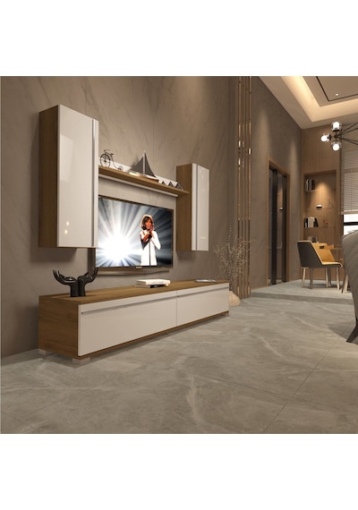 Decoraktiv Eko 7 Mdf Std Tv Ünitesi Tv Sehpası Pera - Beyaz