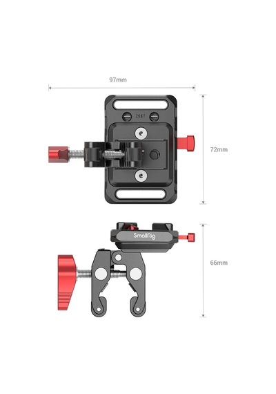 Smallrig 2989 Yengeç Şekilli Kelepçeli Mini V Montajlı Akü Plakası
