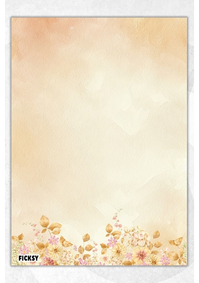 A5 Çiçek Bloknot Çizgisiz Defter - 50 Yaprak - Memopad - Notepad - Not Defteri - Not Kağıdı - 3134 Çok Renkli