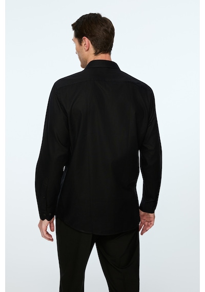Morven Erkek Siyah Basic Regular Fit Sert Yaka Gömlek 26mc004059001 Siyah