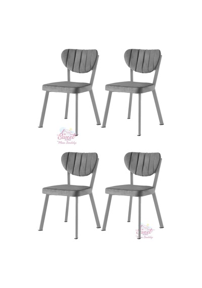 Esinti Metal Sandalye Renkli Ayak 4 Lü Set Cafe,restaurant,mutfak,salon,yemek Odası Sandalyesi 001