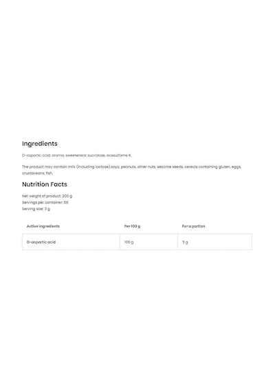 Ostrovit D-aspartic Acid / Daa Powder 200 Gr Toz Form - 66 Ser...