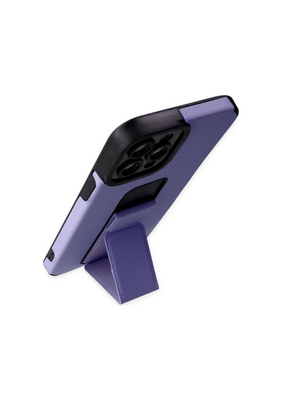 Apple iPhone  Uyumlu  12 Pro Max Kılıf Mega Standlı Silikon - Lila