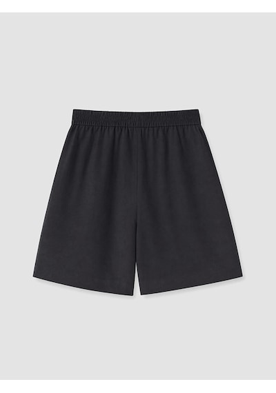 Lcw Petite Siyah Beli Lastikli Pileli Kadın Şort