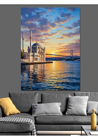 Ahşap Tablo İstanbul Ortaköy Camii Manzarası