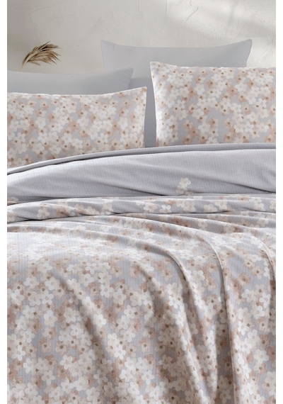 Enlora Home Pike Seti Baskılı Tek Kişilik Piti Yaprak Rose