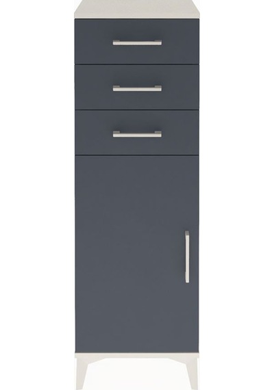 Arges Dolap 3 Çekmeceli Tek Kapaklı 44x30x134 Aytaşı-antrasit Aytaşı