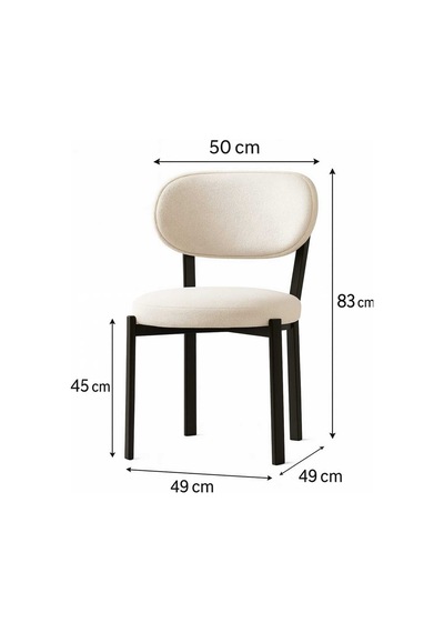 Renlife Vivo Serisi 4 Adet Metal Ayaklı Tedy Kumaş Sandalye 4adet Cappucino 4kapiçino Vivo