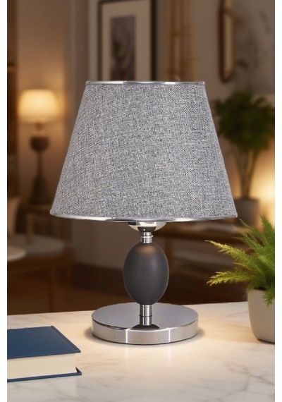 Yumurta Gövde Masa Lambası Gece Lambası Dekoratif Abajur Gri