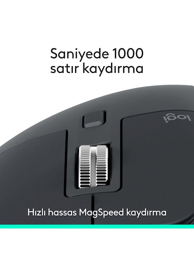 Logitech Mx Master 3s Bluetooth Edition Performans 8000 Dpı Optik Sensörlü Sessiz Kablosuz Mouse, Siyah 910-007501 Logitech Mx Master 3s Bluetooth Edition Performans 8000 Dpı Optik Sensörlü Sessiz Kablosuz Mouse, Siyah 910-007501