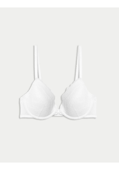 Marks & Spencer Dantelli Balenli Plunge Sütyen T33000318 Beyaz