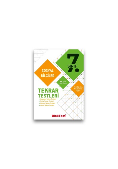 7. Sınıf Sosyal Bilgiler Tekrar Testleri Tudem Yayınları