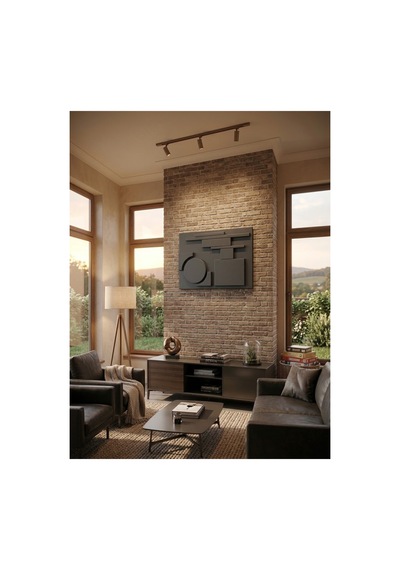 Modern Geometrik Tasarım Tamamı Suntalam Kabartmalı Dekoratif Duvar Tablosu Antrasit - 943212241 Antrasit