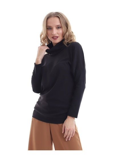 Self Clothing Kadın Boğazlı Yaka Siyah-Siyah