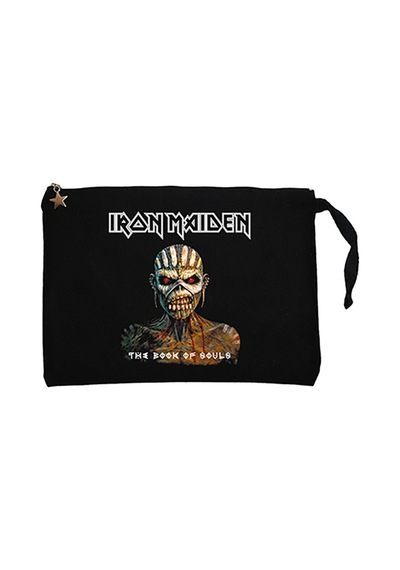 Iron Maiden The Book Of Souls Siyah Clutch Cüzdan / El Çantası Siyah
