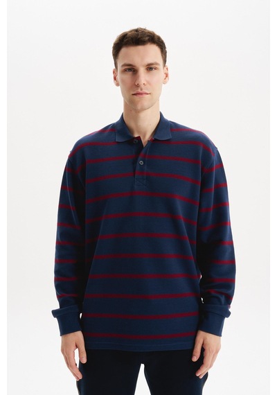AR-MA Arma Erkek Regular Fit Çizgili %100 Pamuk Ringel Ottoman Kumaş Polo Yaka Ribanalı Sweatshirt K30554952502 İndigo-i1 AR-MA Arma Erkek Regular Fit Çizgili %100 Pamuk Ringel Ottoman Kumaş Polo Yaka Ribanalı Sweatshirt K30554952502 İndigo-i1