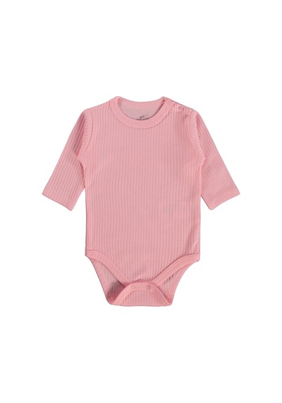 Minidamla Baby Minidamla Uzun Kol Basic 3'lü Set 1-18 Ay Çıtçıtlı Badi - Pembe