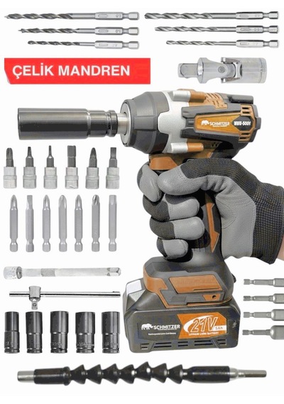 Schmıtzer 4lüset-t Pro 21v 40 Parça Şarjlı Akülü 3 Modlu Hilti Matkap Somun Sıkma Sökme Taşlama