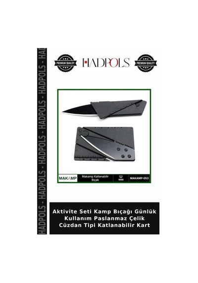Aktivite Seti Kamp Bıçağı Günlük Kullanım Paslanmaz Çelik Cüzdan Tipi Katlanabilir Kart