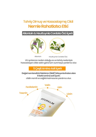 Bebek Ve Çocuklar İçin Mineral Filtreli Güneş Kremi Atopalm Zinc Mild Up Sun Cream Spf50+ Pa++++