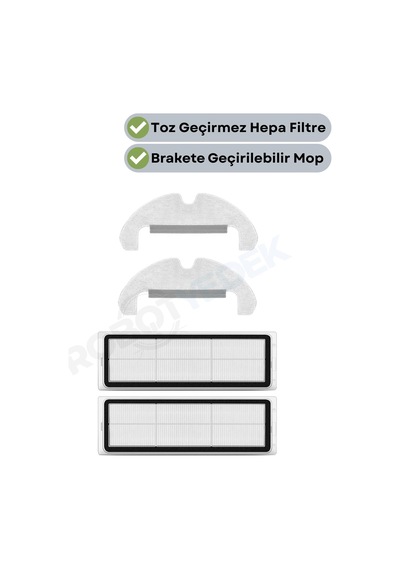 Dreame D10s Plus Rls6ad Uyumlu Yedek Mop Ve Hepa Filtre-4 Parça
