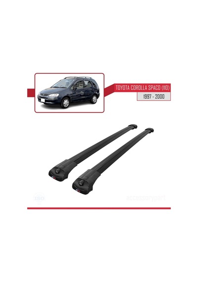 Toyota Corolla Spacio E110 1997-2000 Arası İle Uyumlu Ace-1 Ara Atkı Tavan Barı Siyah