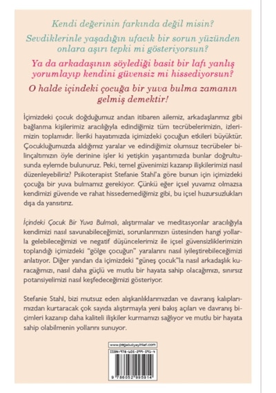 İçindeki Çocuk Bir Yuva Bulmalı - Stefanie Stahl - Pegasus Yayınları - 2018 Basım