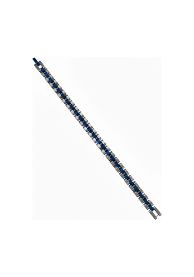 Mepa Rodyum-mavi Çelik Erkek Çelik Bileklik Boy 21.5 Cm / En 0.8 Mm - Ebl0068 Najmaddin Altın